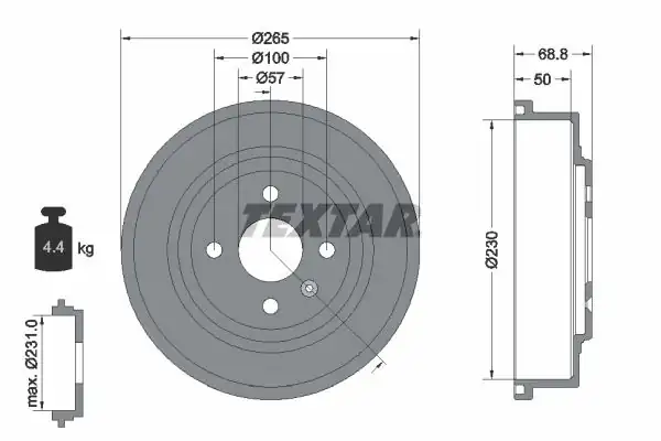 TEXTAR 94031500 | Fren Kampanası Opel Astra G H Combo C Vectra B