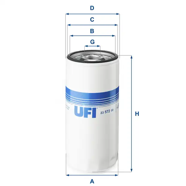 UFI 23-572-00 | Yağ Filtresi Ford Cargo 1848 1842 2542 3242 3542 4142 15 1842 16