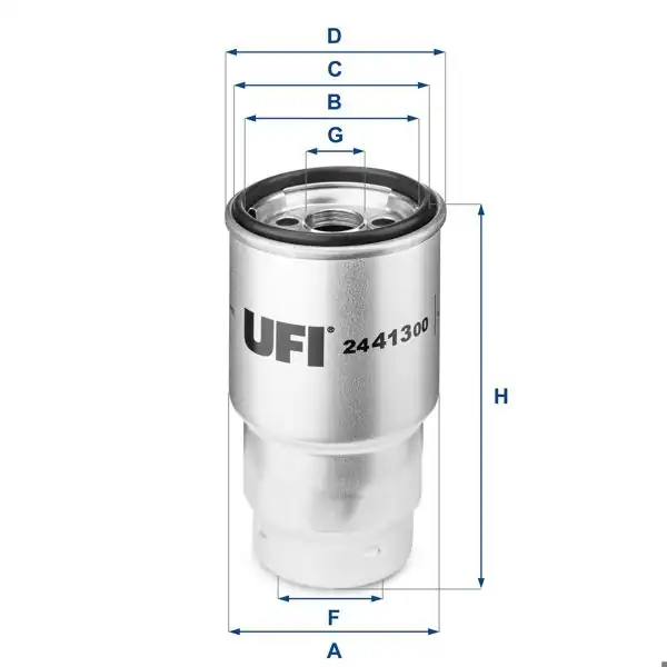 UFI 24.413.00 | Filtre Mazot-(Toyota Corolla 04 / 07 1.4 D4d Avensis 03 / 08 2.0 D4d)