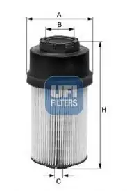 UFI 26-009-00 | Yakıt Filtresi Daf Cf75 Cf85 01 13 Xf95 02 06 205 mm