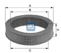 UFI 27-582-00 | Filtre Hava Toyota Hilux 02 06 Ln145 4wd