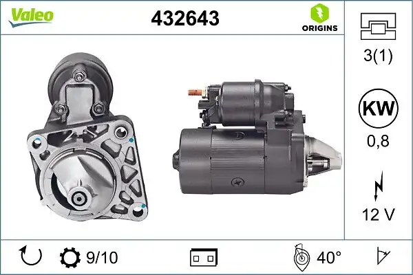Valeo 432643 Marş Motoru 12v 10 Dış Fiat Bravo Marea Punto