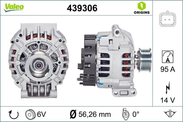 Valeo 439306 Alternatör Renault Megane İ Laguna İ II Clio II Kangoo Espace 12v 90 95a