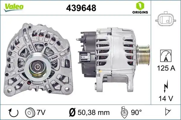 Valeo 439648 Alternatör 12 V 120a Renault Scenic 1 9 dCi 09