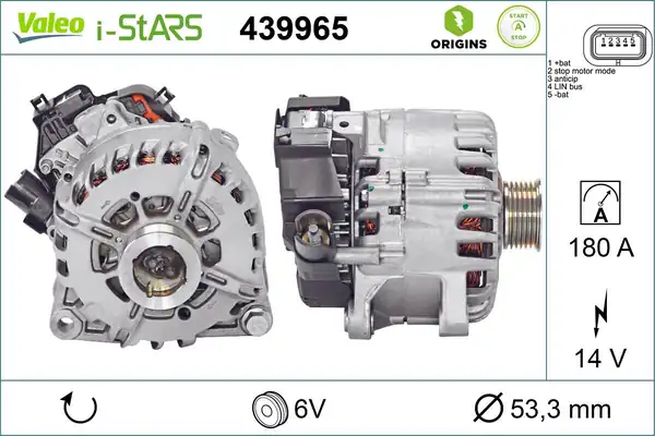 Valeo 439965 Alternatör Peugeot 208 308 II 3008 5008 Partner Expert Berlingo C4 Jumpy 1 6 Bluehdi Hdi