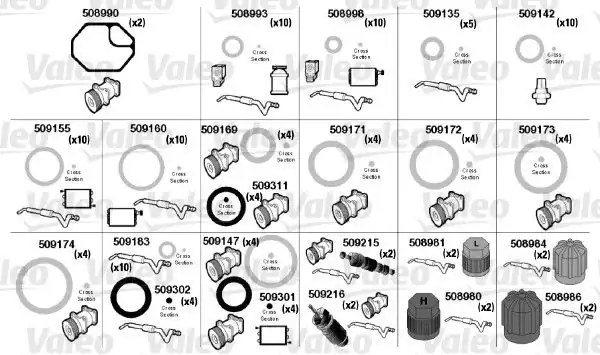 Valeo 509193 Klima Tamir Takımı Honda Acura