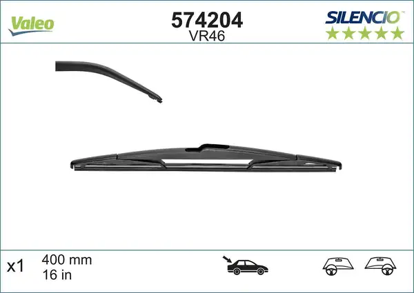 Valeo 574204 Silencio X1 400 mm Arka Citroen Jumpy Ford Grand C Max Volvo C30