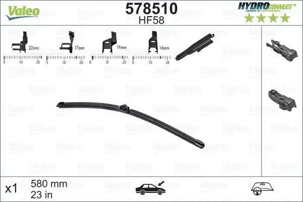 VALEO 578510 | Silgi Süpürgesi Tek 58Cm Meriva B Kangoo Cıtan