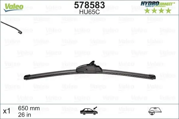 VALEO 578583 | Silecek Süpürgesi Ön 650 mm Hydroconnect Hu65c Honda Civic 2017-