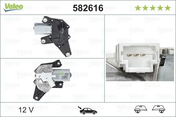 Valeo 582616 Silecek Motoru Arka Renault Modus Grand Modus F Jp0_ Renault Twingo II Cn0_ Renault Clio