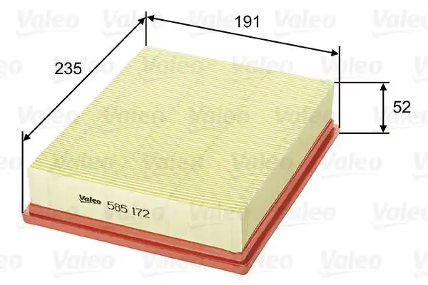 Valeo 585172 Hava Filtresi Fiat Multıpla 1 6 1 9 JTD