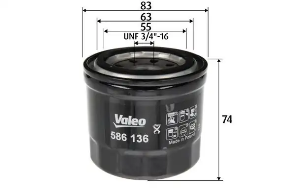 VALEO 586136 | Yağ Filtresi (Daewoo Matız)