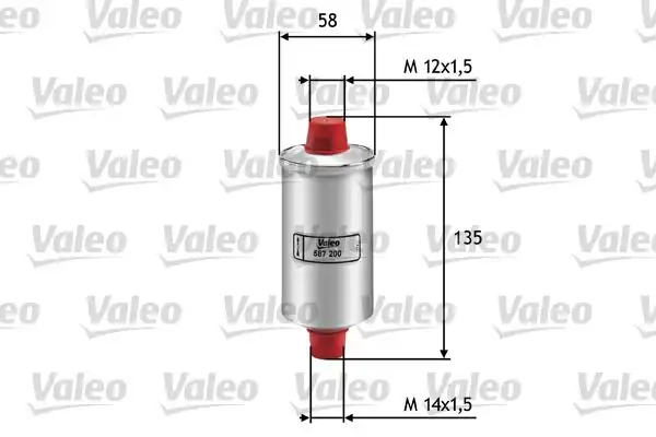 VALEO 587200 | Yakıt Filtresi (Benzin) (Fiat Punto I 1.1 55, Panda I 0.9)