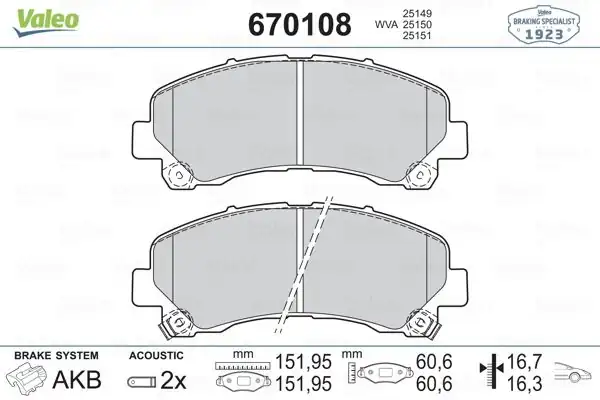 Valeo 670108 Fren Balata Ön Isuzu D Max 08 4 2 4 4 12 17 2 5 17 1 94 4 Tfs86j