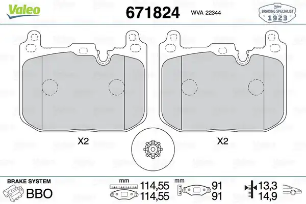 Valeo 671824 Fren Balata Ön Mini F54 F55 F56 F57 F60 Cooper