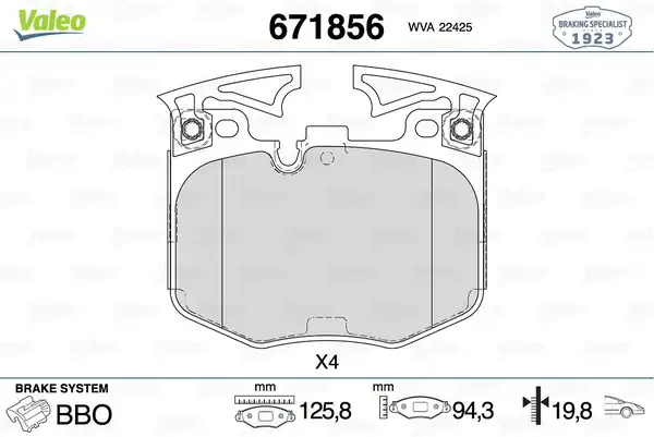 Valeo 671856 Fren Balatası Ön Bmw G30 G20 G01 G02 G05 G06 G07 G29 G11 G12 G14 G15 G16 1626730