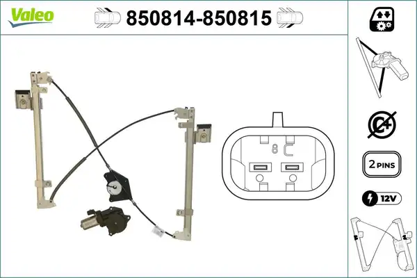Valeo 850814 Cam Mekanizması Ön Sol Motorlu Elektrik Alfa 159 1 9jts 05 11