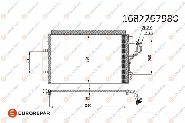 EUROREPAR 1682207980 | Klima Radyatörü i30 / Elantra / Ceed 1.4-1.6 Benzin 2011 -