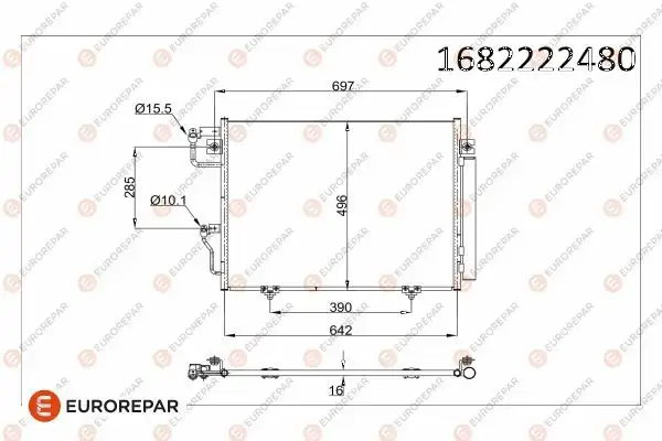 EUROREPAR 1682222480 | Radyatör 97-00