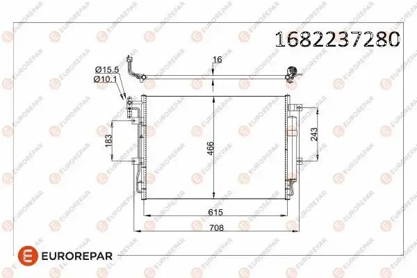 Eurorepar 1682237280 Klima Radyatörü Land Rover Range Rover Discovery IV Sport 3 0 TD V6 09 16
