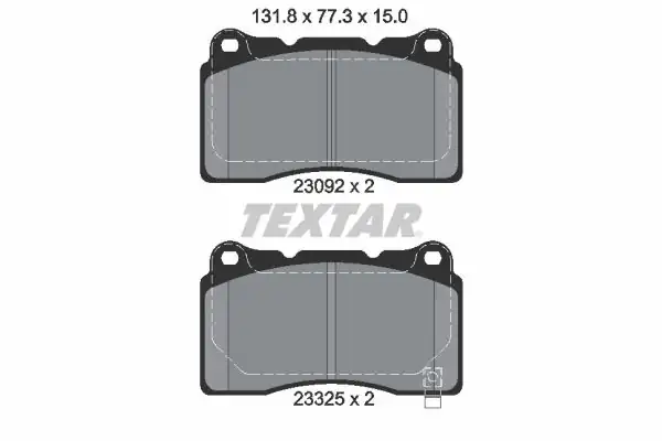 TEXTAR 2309204 | Fren Balatası Civic 15 16 Lancer Evo 98 15 Ön