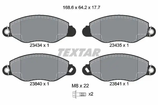 TEXTAR 2343401 | Fren Balatası Transit 00 06 Ön