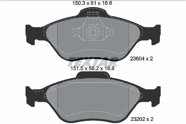 TEXTAR 2360406 | Fren Balatası Mazda 2 03 07 Ön