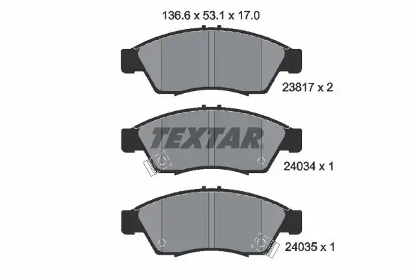 TEXTAR 2381701 | Fren Balatası Lıana 02 Ön