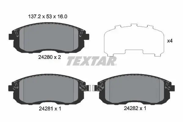 TEXTAR 2428001 | Fren Balatası Sx4 07 Ön