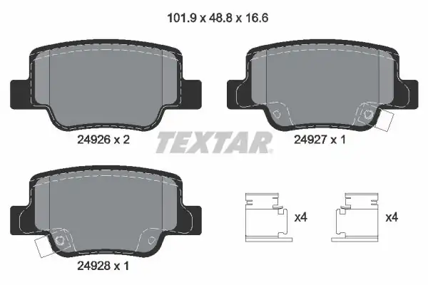 TEXTAR 2492601 | Fren Balatası Verso 08 18 Arka