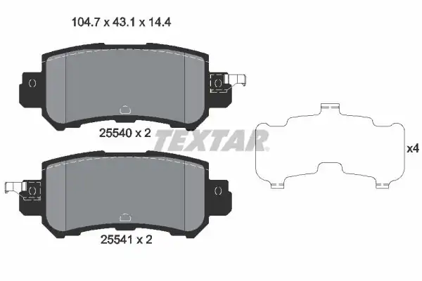 TEXTAR 2554001 | Fren Balatası Cx 3 Cx 5 11 Arka