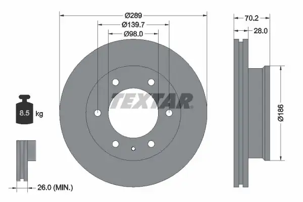 TEXTAR 92223000 | Fren Diski Bt50 06 15 Tkm Ön 2 Adet
