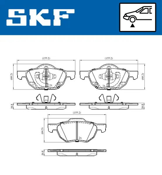 SKF VKBP80518A | Fren Balata Ön 03 Accord 2 0 2 4