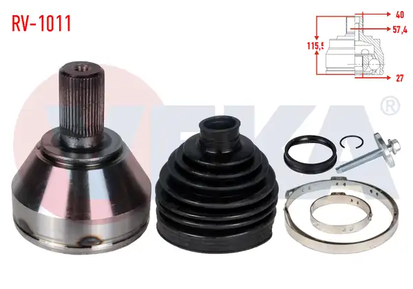 Veka Rv 1011 Aks Kafası Sol Sağ Ön Dış Land Rover Freelander II Fa 2 2 Td4 40x27x57 5 Uzunluk 115 5 mm 2006 2014