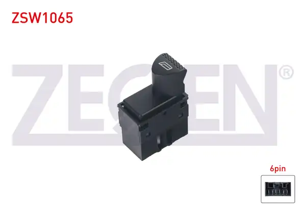 ZEGEN ZSW1065 | Cam Açma Anahtarı Tekli Siyah 6 Pin Turuncu Işık Fiat Albea Palio Strada 1996 2005
