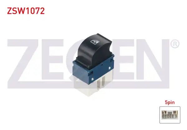 ZEGEN ZSW1072 | Cam Açma Anahtarı Tekli Mavi 5 Pin Turuncu Işık Fiat Doblo 2001 2010