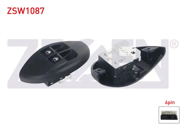 ZEGEN ZSW1087 | Cam Açma Anahtarı Çiftli Yeşil Işık 6 Pin Fiat Palio Siena 1996 2005