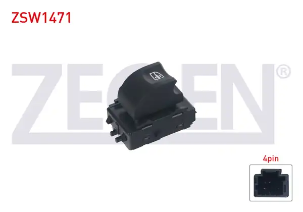 ZEGEN ZSW1471 | Cam Açma Anahtarı Tekli 4 Pin Renault Fluence 2009 Laguna III 2007 2015 Megane III 2008 2015 Latitüde 2011