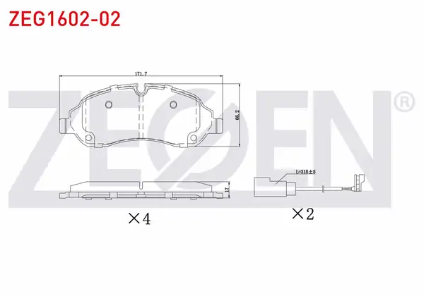 ZEGEN ZEG1602-02 | Fren Balata Ön Fişli Ford Transit V363 V710 Çift Teker 2 2 TDCI 17 00mm 2014