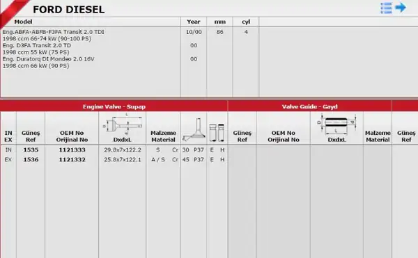 GÜNEŞ 1535-1536 | Subap Tk 06 Boxer Jumper 2 2hdi 16v 100 120hp Transit 2 4tdi Subap Marka