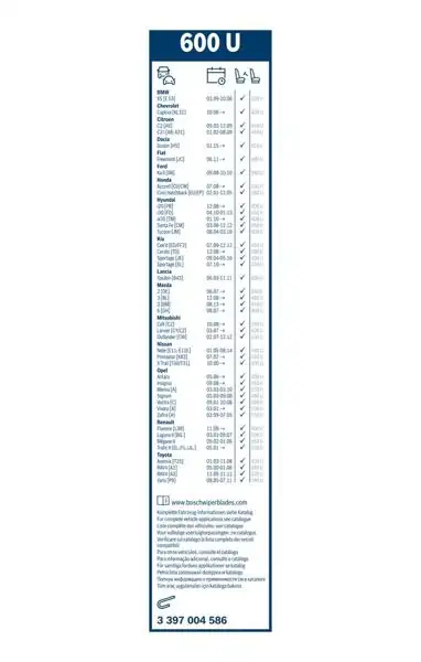 BOSCH 3397004586 | Silecek 60 Cm Hyundai Sonata 05-10 / H350 15- / Spr / Lt 35 Sol