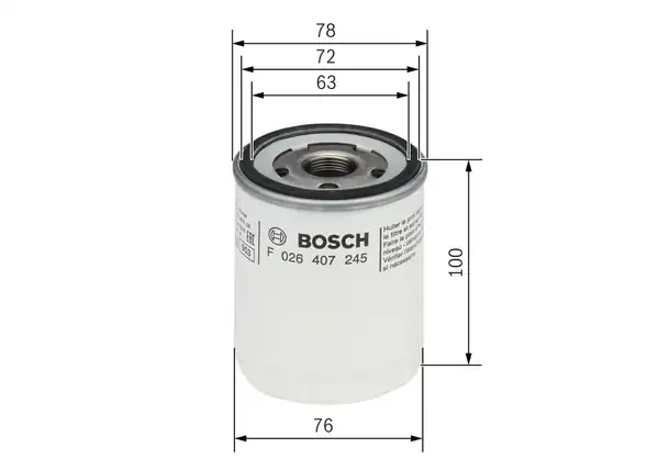 BOSCH F026407245 | Transit 2018-2021 2.0 Ecoblue Yağ Filtresi