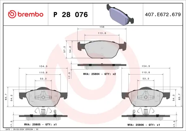 BREMBO P28076 | Fren Balatası Ön Honda Civic 1 5 1 6 Fc FK Kasa 2017 Civic 1 8 Vtec 2012 1 6 i-DTEC 2014