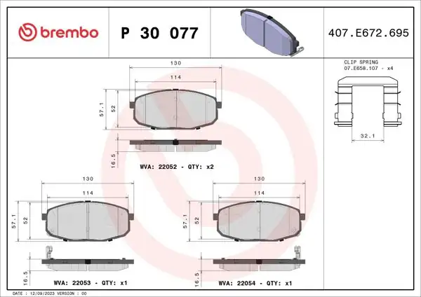 BREMBO P30077 | Fren Balatası Ön Low-Met Hyundai