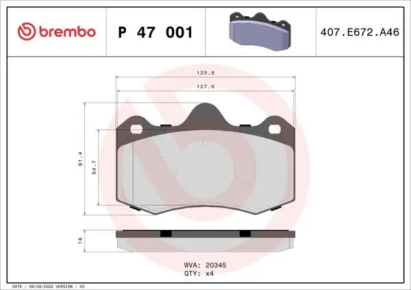 BREMBO P47001 | Fren Balatası Ön Arka Low-Met Lotus