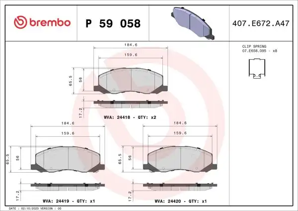 BREMBO P59058 | Fren Balatası Ön Low-Met Opel