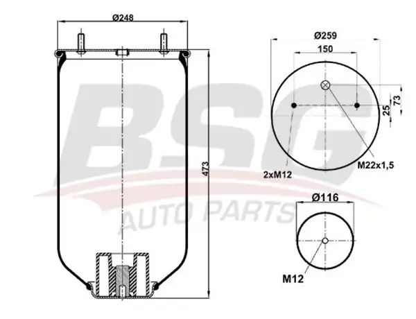 BSG 01-380-050 | Süspansiyon Körüğü Mercedes Benz Actros Actros Mp2 Mp3 Atego İ II Axor İ II Mk Ng Sk