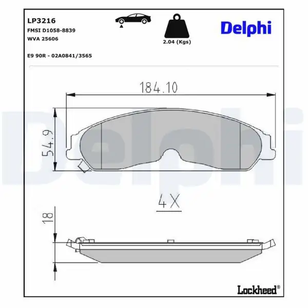 DELPHI LP3216 | Fren Balatası
