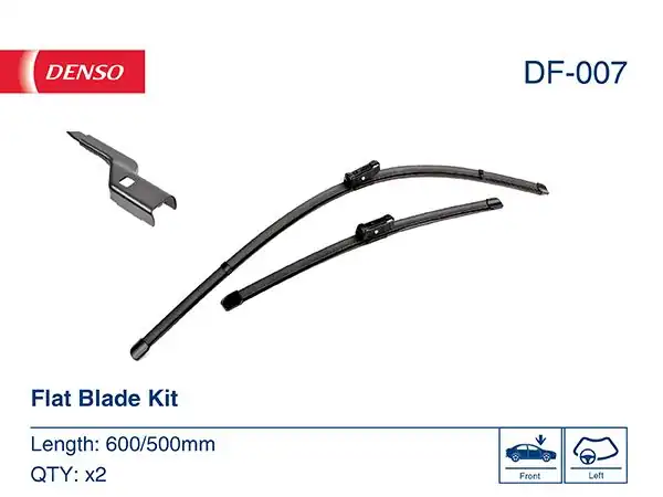 DENSO DF-007 | Silecek Süpürgesı Ön Takım (600 / 500 mm) (Muz Tipi)