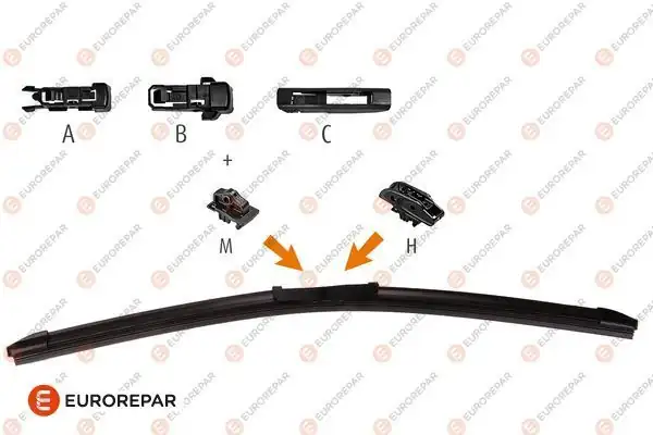 EUROREPAR 1635454880 | Silecek Süpürgesi 550 Ml Tepe Peugeot | 5 Adet